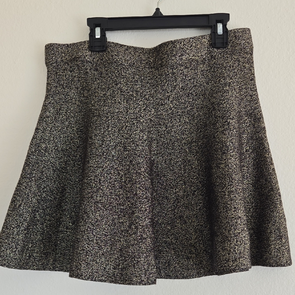 Candie's Black and Gold Textured Mini Skirt
